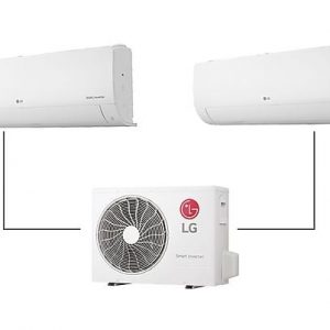 Aire acondicionado Split 2 x 1 – LG 2X1PLUS912, 3526 fg/h, Gold Fin™, ThinQ™ Blanco